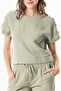 Short Sleeve Izel Summer Muslin Blouse Olive Green Zytnysl - 3