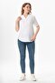 Short Sleeve Gülgün V-Neck Muslin Summer Blouse White Byz - 6