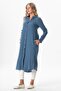 Long Sleeve Shirt Collar Hafsa Muslin Summer Tunic Indigo Indg - 4