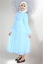 Young Girl Long Pleated Hijab Dress - 4