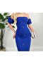 Stone Detailed Back Slit Dress - 2