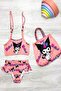 New Season Cartoon Character Patterned Girl's Bikini Set with Frill Bag Accessories (3 Pieces) - 2