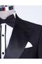 Italian Cut Slim Fit Double Breasted Jacket Trousers Groom Suit Black T9213 - 4