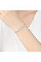 Silver Color Antiallergic Stylish Bijouterie Bracelet Embellished with Shiny Stones Modern and Elegant Design - 3
