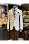 Italian Style Slim Fit Plaid Men's Jacket Camel T12547