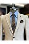 Italian Style Slim Fit Plaid Men's Jacket Camel T12547 - 2