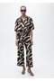 Straight Cut Trousers with Patterned Belt - 2