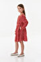 Floral Tie Waist Front Buttoned Girl's Dress - 3