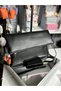 Black Leather Clutch Bag - 3