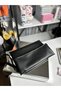 Black Leather Clutch Bag - 4