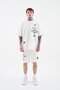 Men's Ethnic Printed and Embroidered Ecru Shorts - 5