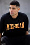 Unisex Crew Neck Printed Oversize T-Shirt - Black - 3