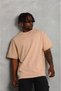 Beige Unisex Oversize Crew Neck T-Shirt - 4
