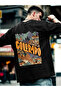 Men's Printed Oversize T-shirt - Black