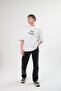 White Unisex Oversize Printed Crew Neck T-Shirt