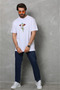 Unisex bicycle collar printed oversize t-shirt - white - 4
