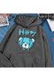 Hip Hop Harajuku Vintage Style Fun Blue Happy Bear Clothing Gray