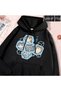 Hip Hop Harajuku Vintage Style Ice Cat Fun Black
