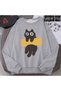 Hip Hop Harajuku Vintage Style Tape Cat Cute Gray