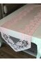 Rose Pattern Knitted Tulle Runner Cover 40x140 (PINK)