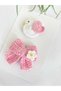 White Dove & Pink Bow Set Newborn Baby Buckle 2-Piece Clip Baby Hairless Baby Buckle