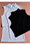 Cotton Lycra (2 PCS) Black And White No Inner Display Zero Sleeve Summer Thin Women's T-shirt