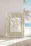 Floral Bouquets with Framed Vintage Striped Backdrop: Nostalgic Garden 3-Piece Premium Painting Set - 3