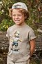 Boy 3-9 Years Old Character Printed Short Sleeve T-Shirt 3041 Stone Color