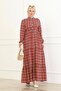 Patterned Viscose Dress -Tile Pattern - 3