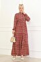 Patterned Viscose Dress -Tile Pattern - 2