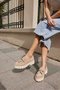 GRAY Women's Beige Genuine Suede Fringe Detail Loafers Shoes - 2