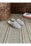 Women's Closed Front Straw Slippers Lace Knitted Pearl Rhinestone Dowry Casual Slippers - 3
