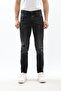 Men's Patch Detailed Blue Embroidery Lycra Jean Trousers - 6