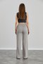 Women's Smoked Knitted Wide Leg piped High Waist Soft Textured Elastic Waist Stretch Fabric Pants - 8