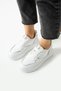 Jega Women's Genuine Leather Lace-Up Casual High Sole White Sneaker - 3