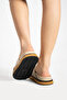 Luiza Women's Genuine Leather Laceless Beige House Slippers - 5