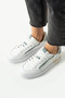 Flexicharm Women's Genuine Leather Lace-Up White Blue Sports Sneaker - 4