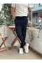 Basic single button jogger pants black
