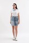 Women's Blue Color Blocked Ripped Jean Skirt Slim Fit - 3