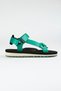 Willy Women's Woven Fabric Velcro Sports Flat Sole Green Sandals