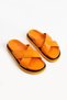 Luiza Women's Genuine Leather Laceless Vibrant Orange House Slippers - 8