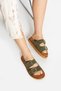 Arandis Women's Genuine Suede Double Buckle Orthopedic Khaki Green Slippers - 4