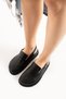 Zaya Women's Genuine Leather Single Buckle Orthopedic Comfortable Black Slippers - 4