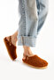 Moshe Women's Fur-Lined Single Buckle Winter Cinnamon Sandals-Looking Slippers