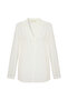 Women's Off-White V-Neck Textured Casual Blouse - 3
