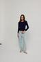 Women's Navy Blue Button Detailed Long Sleeve Blouse - 4