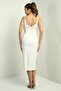Women's Rope Strap Midi Crepe Dress with Stripe Stone Detail on the Front - 4