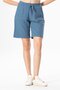 Elastic Waist Wind Women'S/Men's Unisex Muslin Summer Shorts Indigo Indg - 3