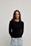 Women's Black Basic Long Sleeve Bodysuit