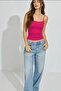 Fuchsia Thin Strap Cotton Basic Undershirt Sh169 - 3